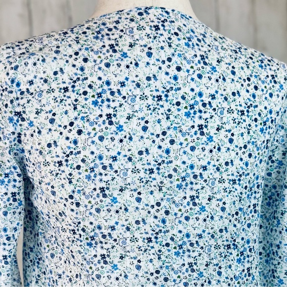 Mossimo | Blue Floral Cotton Blouse M – Cottagecore Boho Spring Top 🌿💙 - Picture 7 of 13
